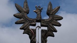 Pomnik „Rzeź Wołyńska” w Domostawie (woj. podkarpackie) odsłonięty w 2024 roku 