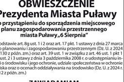 Obwieszczenie Prezydenta Miasta Puławy