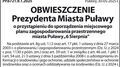 Obwieszczenie Prezydenta Miasta Puławy