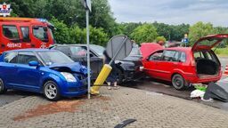 Zlekceważyła znak STOP – jedna osoba w szpitalu i karambol na drodze