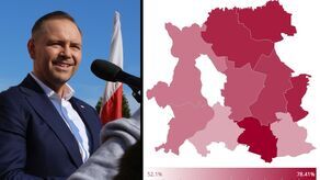 Rozkład poparcia dla Karola Nawrockiego w gminach powiatu puławskiego