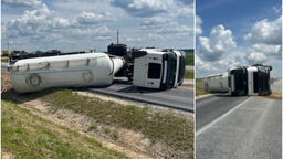 Przez jazdę na "podwójnym gazie" położył ciężarówkę