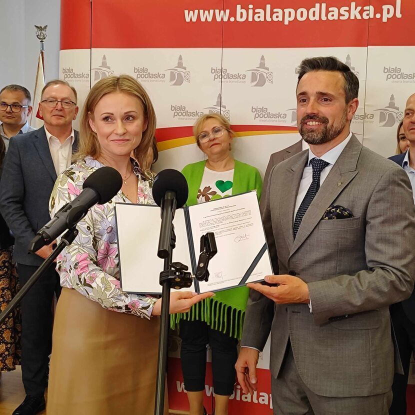 Prezydent Michał Litwiniuk (PO) z zastępczynią Justyną Gorczycą 