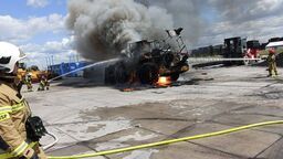 Pożar ładowarki na stacji Zamość – Bortatycze. Na szczęście nikt nie ucierpiał