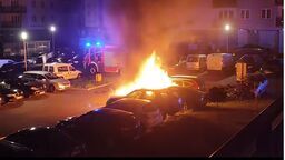 Nocny pożar na Pileckiego w Białej Podlaskiej 