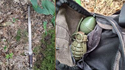 Z bagnetem „zaszarżował” na policjantów. Posiadał jeszcze granaty i ostrą amunicję