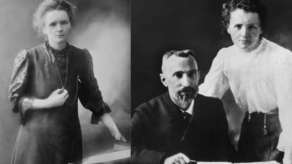 Maria Skłodowska-Curie z Piotrem Curie, wybitnym naukowcem i jej mężem