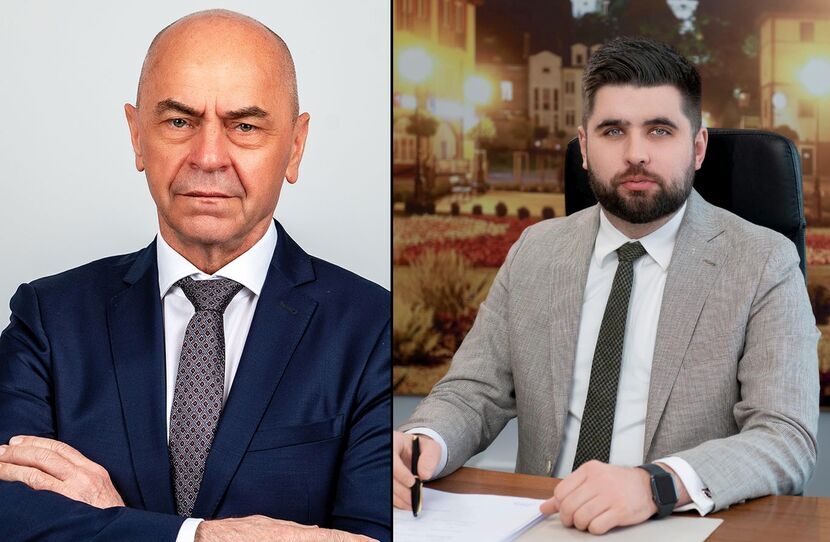 Wiesław Kociuba, wójt Gminy Chełm (z lewej) i Jakub Banaszek, prezydent Chełma (na zdj.) 