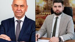 Wiesław Kociuba, wójt Gminy Chełm (z lewej) i Jakub Banaszek, prezydent Chełma (na zdj.) 