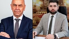 Wiesław Kociuba, wójt Gminy Chełm (z lewej) i Jakub Banaszek, prezydent Chełma (na zdj.)