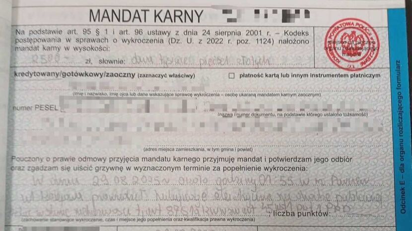 Nocna jazda będzie kosztować 17-latka 2500 zł. Zapłacą zapewne rodzice