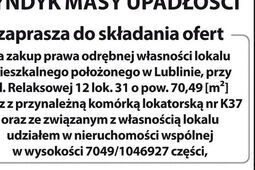 Ogłoszenie Syndyka Masy Upadłości