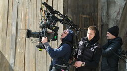 Zdjęcie z planu zdjęciowego filmu "Przysięga Ireny" kręconego w Lublinie