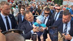 Prezydent Karol Nawrocki podczas spotkania w Godziszowie na Lubelszczyźnie