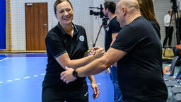 Paweł Tetelewski (z prawej) był zadowolony z postawy swoich podopiecznych w Koszalinie