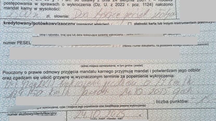 2500 złotych - tyle wyniósł mandat za zbyt szybką jazdę w terenie zabudowanym