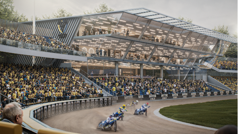 Wizualizacja części stadionu przy Al. Zygmuntowskich 5.