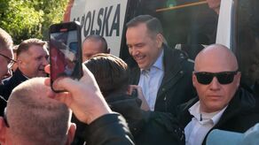 Karol Nawrocki podczas jednej z wizyt w Lubelskiej w trakcie kampanii wyborczej