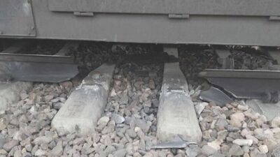 Uszkodzone torowisk w miejscowości Życzyn