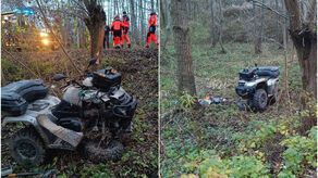 50-latek w bardzo ciężkim stanie po uderzeniu quadem w drzewo