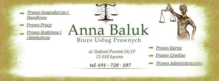 Biuro Usług Prawnych Anna Baluk www.prawnikleczna.pl